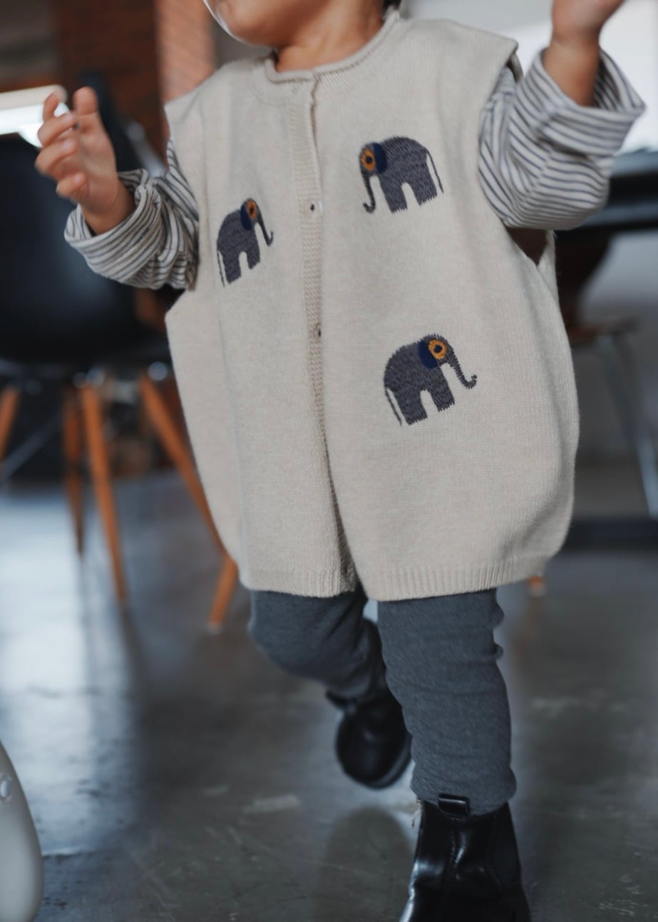 Elephant Knit Vest
